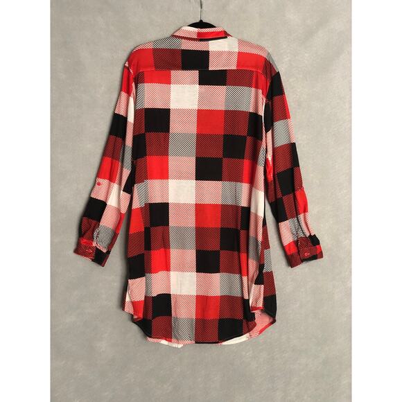 White Mark Women's Size 1XL Plaid Tunic Top in Red NEW - Picture 4 of 6